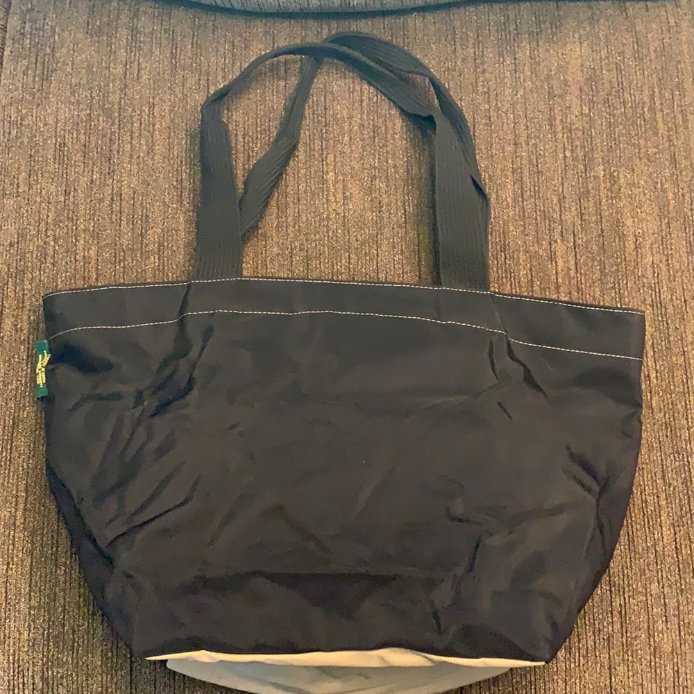 Herve Chapalier Black and Tan Zippered Tote Bag